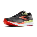 Brooks Homme Ghost 16 Sneaker, Black/Mandarin Red/Green, 46 EU