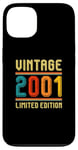 Coque pour iPhone 13 24 ans pour homme femme rétro vintage 2001 édition limitée