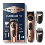 Tondeuse A Barbe Electrique Homme King C. Gillette PRO Avec Molette De Précision Pour 40 Réglages de Longueur, Lames éguisées de longue durée