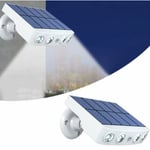 (Coquille blanche lumière blanche)Lumière solaire puissante capteur de mouvement extérieur étanche jardin LED lampe solaire projecteurs pour chemin