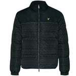 Lyle & Scott Mens Fair Isle Reversible Black Puffer Jacket - Size 2XL