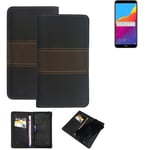 Etui housse pour téléphone Huawei Honor 7A Pro Coque portefeuille brun