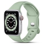 CeMiKa Compatible avec Apple Watch Bracelet 38mm 40mm 41mm 42mm 44mm 45mm 46mm 49mm, Bracelets en Silicone de Remplacement pour iWatch SE Series 10 9 8 7 6 5 4 3 2 1, 38mm/40mm/41mm-M/L, Menthe Verte