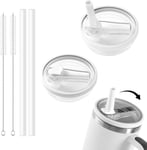 2 Pack Cup Lid with Straw 40 oz Tumbler Flip Straw Lid Compatible with Stanley 