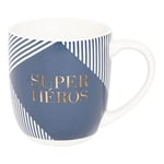 DRAEGER PARIS 1886 | Mug Humour Bleu Céramique Super Héros | Idée Cadeau Homme, Collègue, Ami | Mug Café Chic 320ml | Graphismes Modernes, Inscription Or | Coffret Cadeau Élégant | Lavable Vaisselle