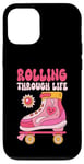 Coque pour iPhone 12/12 Pro Roller Derby Retro Vintage Design pour Femmes Roller Patinage