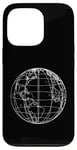 Coque pour iPhone 13 Pro World Globe Line Art Carte planète Terre Atlas Voyage