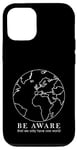 Coque pour iPhone 12/12 Pro Contours de la carte du monde Protection de la nature