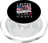 Layton Drapeau des États-Unis Coordonnées GPS Layton PopSockets PopGrip pour MagSafe