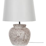 Lampe de table Boho Beige Base Céramique Abat-jour Texture Craquelée 50 cm Mareb