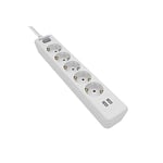 Multiprise 5 Prises avec 2 Ports USB de 2,4 A. Idéale pour Charger Plusieurs appareils en même Temps, maximisant l'efficacité et la commodité dans Votre Espace. Compact et sûr.