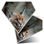 2 x Diamond Stickers 7.5 cm - Caracal African Lynx Cat  #3171