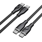 VOLTME Lot de 2 Câble USB C vers USB C PD 60W Nylon Tressé 1,0m, RUGG Câble USB-C Type C Charge Rapide Compatible avec MacBook, MateBook, Pixel 7/6 Pro/5/4XL, iPad Pro, Galaxy S21/Plus, etc (noir)