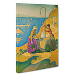 Women At The Well By Paul Signac Canvas Print for Living Room Bedroom Home Office Décor, Wall Art Picture Ready to Hang, 30 x 20 Inch (76 x 50 cm)