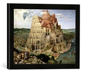 Kunst für Alle 'Image encadrée de Pieter Brueghel l'Ancien Tower of Babel, 1563, d'art dans Le Cadre de Haute qualité Photos Fait Main, 40 x 30 cm, Noir Mat