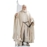 Star Cutouts - Figurine en carton Gandalf le Blanc dans sa tenue traditionnelle et son bâton blanc - Le Seigneur des Anneaux - Haut 194 cm