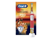 Oral-B Kids Vitalityprolionk, Barn, Roterende, Pulserende Tandbørste, Daglig Pleje, Super Sensitive, Flerfarvet, 2 Min, Rød