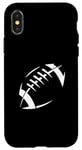 Coque pour iPhone X/XS Ligne de balle Silhouette de football américain pour les joueurs et les fans