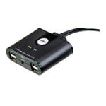 ATEN manuell USB 2.0-switch, 2 datorer till 4 enheter - Svart