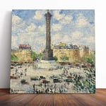 Big Box Art Canvas Print Wall Art Gustave Loiseau The Place of The Bastille (2) | Mounted & Stretched Box Frame Picture | Home Decor for Kitchen, Living Room, Bedroom, Muli-Colour, 20x20 Inch