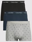 Calvin Klein Calvin Klein 3 Pack Cotton Stretch Low Rise Trunks - Assorted, Assorted, Size L, Men