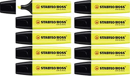 STABILO Highlighter BOSS ORIGINAL - Pack of 10 - Yellow