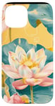 Coque pour iPhone 15 Jaune Pop Art Imprimé Animal Fleur Lotus Éléments Célestes