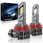 JOSHF Ampoules H11 LED Phare pour Voiture, 25000LM 100W 6500K Blanc 600% Lumineuses Anti Erreur H8/H9 LED Ampoule avec Ventilateur, 1:1 Remplace Lampes Halogènes, DC12-18V,2 Pièces