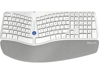 Ergonomic Wireless Keyboard Delux Gm901d Bt + 2.4G (White)