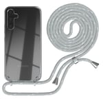 EAZY CASE for Samsung Galaxy A34 Cover with Band Phone Chain Silicone Cover Gray