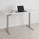 Höj och sänkbart skrivbord, 2 motorer, digital, grått stativ, vit bordsskiva 180x80 cm