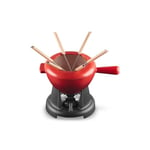 Le Creuset Service à Fondue en Fonte Émaillée avec manche en fonte, 2 L, Cerise, 60020000602460