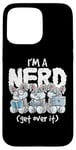 Coque pour iPhone 15 Pro Max Bunny I'm A Nerd Get Over It Nerdy Geek Rabbit Reading Gamer