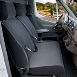 Walser 10463 Housse de Voiture Transporter sur Mesure, Housse de siège en Tissu Anthracite Compatible avec VW T5, siège Unique à l'avant