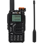 Retevis RA79 Talkie Walkie Professionnel, Radio Amateur Double Bande avec Synchronisation des Canaux, Réception Air Band, Radio Portable Batterie 1400 mAh, Talkie Walkie Longue Portée, Chasse (1 Pcs)