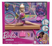 Barbie Gymnastics Playset with Blonde Fashion Doll Balance Beam Toy New with Box