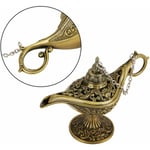 Yzmrbdqc - Métal sculpté Aladdin lampe magique Vintage maison thé huile Pot arabe Art artisanat cadeau Rare rétro légende couleur Aladdin génie