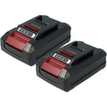 vhbw 2x Batterie compatible avec Einhell GE-US 18, GE-UB 18/250 outil électrique, outil de jardin, aspirateur eau/poussière (1500 mAh, Li-ion, 18 V)