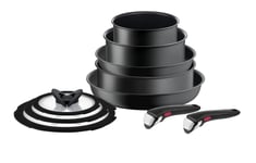 Tefal Ingenio Unlimited L76491, Blandat Set, Svart, Gjuten Aluminium, Titan, Svart, Glas