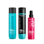 Matrix | Trio High Amplify | Shampoing + Après-Shampoing + Spray Miracle Creator | Pour Cheveux Secs Et Fins | Volume + Fortifie | 300ml + 300ml + 190ml