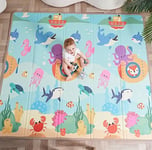 Tapis de Jeu/de Sol XXL pour Enfant Bebe 180x200x1,5cm en Mousse Epais Pliable Reversible - Tapis d'éveil/de Motricité Favorisant Le Développement Sensoriel Cadeau bébé