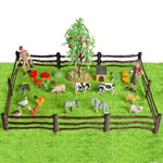 Lot De 36 Figurines D'animaux De Ferme, Figurines Miniatures, Clôture De Poulailler, Jouets Éducatifs Pour Enfants