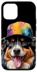 Coque pour iPhone 15 Pro Berger Australien Casquette Snapback Chien Animaux Imprimé