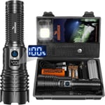 Shadowhawk Torches LED Super Bright Rechargeable, Flashlight Light Black 