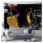 ZHMIAO Kobe Tapisserie Art coloré Hors de Mur, Affiche de Basket-Ball Lakers # 23 24# pour la Chambre Salon et décorations de dortoir black-W350H270cm