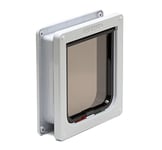 Cat Mate 4-Way-Locking Cat Flap with Door Liner to 50mm (2 inches), Easy Installation in UPVC Doors, Walls, and Wooden Doors - White