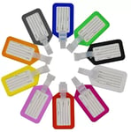 SET OF 4 Plastic Luggage ID Tags Labels Name Address Id suitcase