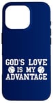 Coque pour iPhone 16 Pro God's Love is My Advantage Christian Tennis Jesus Christ