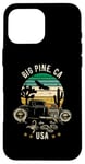 Coque pour iPhone 16 Pro Max Big Pine California USA Hotrod Design rétro coucher de soleil dans le désert