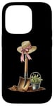 Coque pour iPhone 14 Pro Pelle de jardinage avec nœud Coquette pour la fête des mères